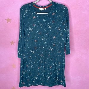 Boden Womens Medium Teal Katrina 3/4 Sleeve Jersey Girly Heritage Cottagecore